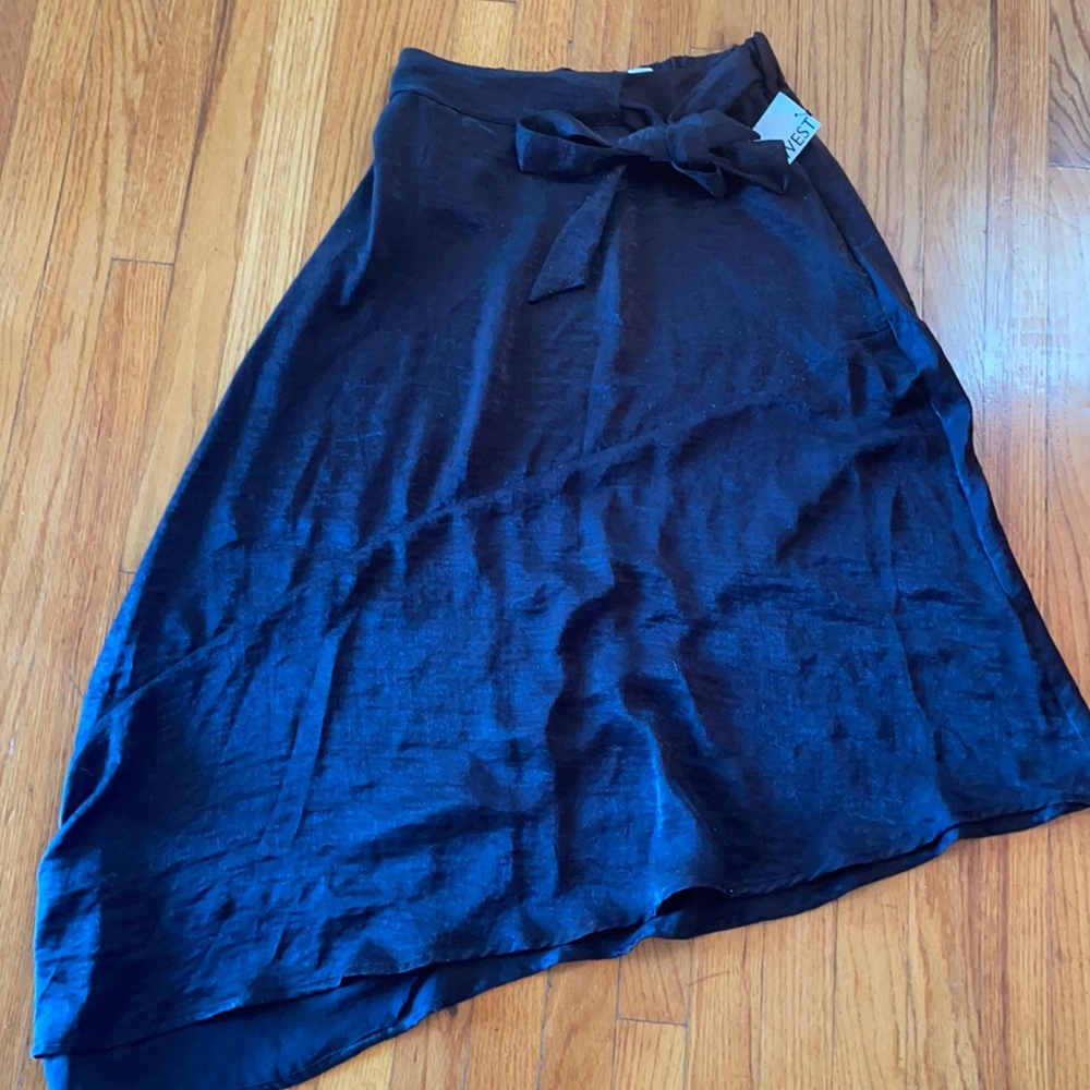 Nine West Black Asymmetric Silk Skirt